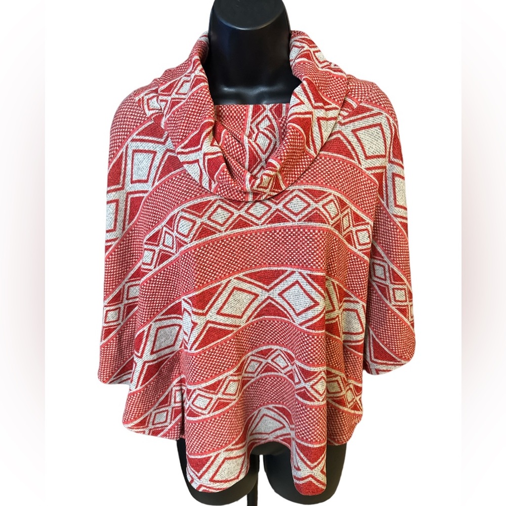 *HOST PICK* FOREVER 21 Red and Grey Cow Neck Oversized Top - Picture 1 of 6